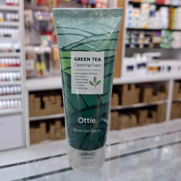 فوم شستشوی صورت اوتی چای سبز مناسب پوست چرب و حساس کره ای اصل 150 میل | Ottie GREEN TEA Cleansing Foam